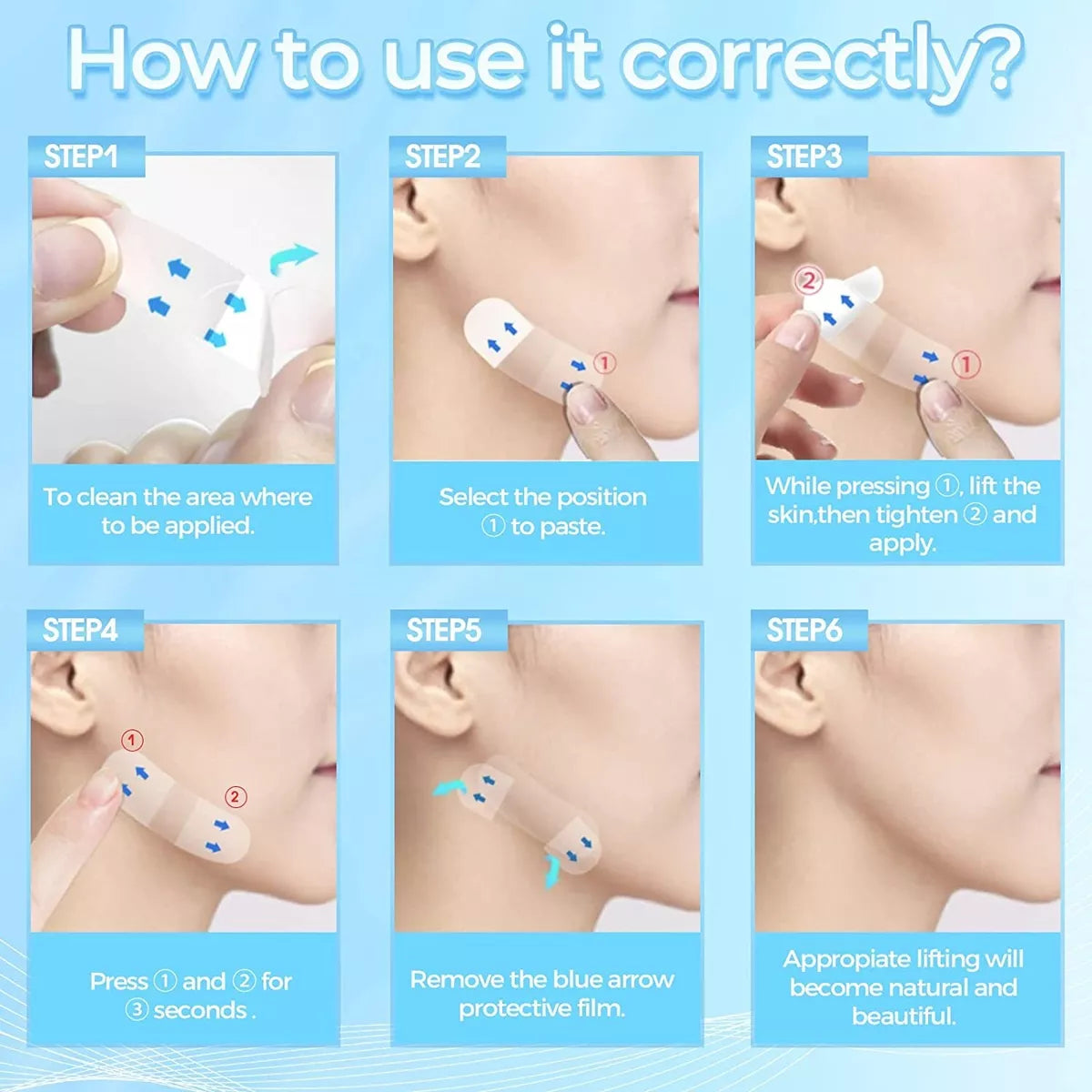 Facial Lifting Tapes – Instant Face Lift 40pieces